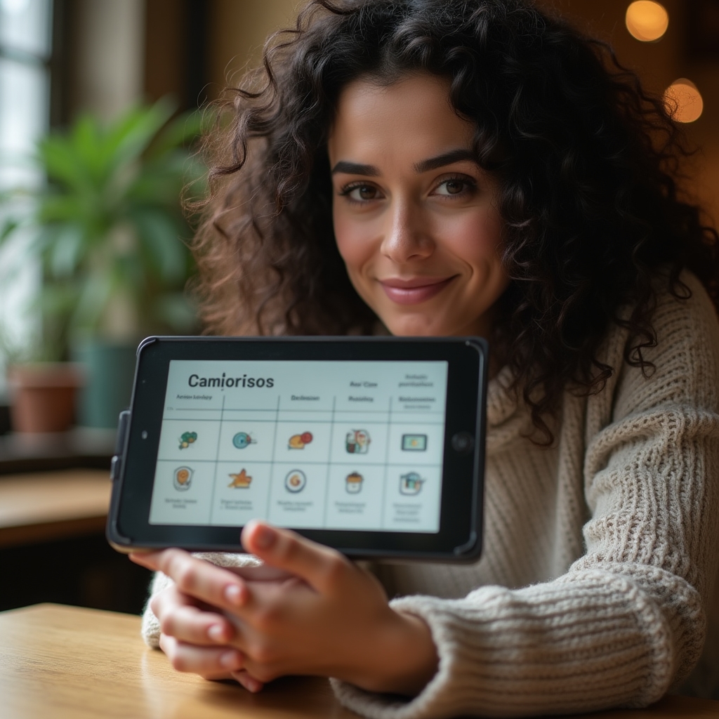 Tablet zeigt ein digitales Vergleichstool für Kaufentscheidungen